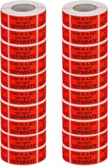 Do Not Separate Labels – 1in x 2in, 500/Roll, 20 Rolls in Fluorescent Red Orange