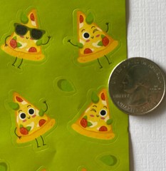 HAPPY PIZZA MAN“Pizza Scented” Stickers(39pc)Greenbrier•Food •Party•Toppings•