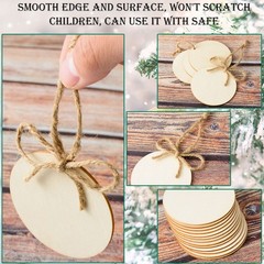 60 Unfinished Wooden Circles with Holes, 3 Inch Wood Discs for Crafts, Blank …