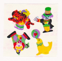 Vintage 80’s Great Seven 7 PEARLY Circus Clown Tiger Seal Sticker Mod