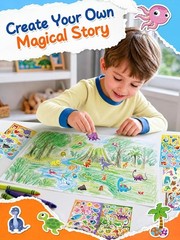 Stickers for Kids, 1800+ PCS 64 Sheets Dinosaur Ocean Animal Stickers, Waterp…