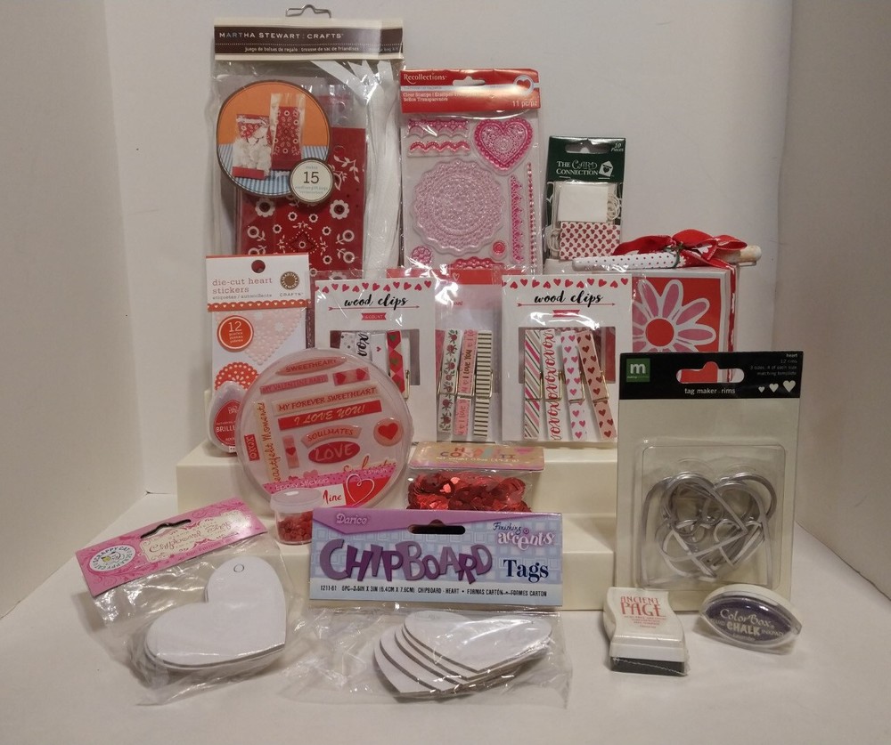 NEW ~ Craft Scrapbooking Valentine Love Lot ~ Stamps,Ink,Stickers,Embellishments