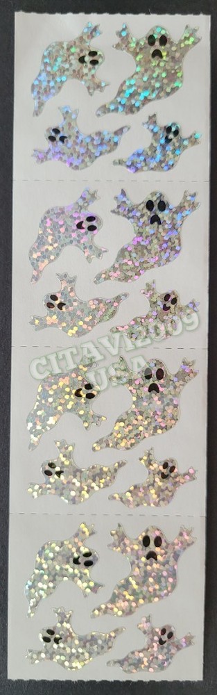 JILLSON & ROBERTS HAMBLY STICKERS PRISMATIC / GLITTER HALLOWEEN * GHOSTS *