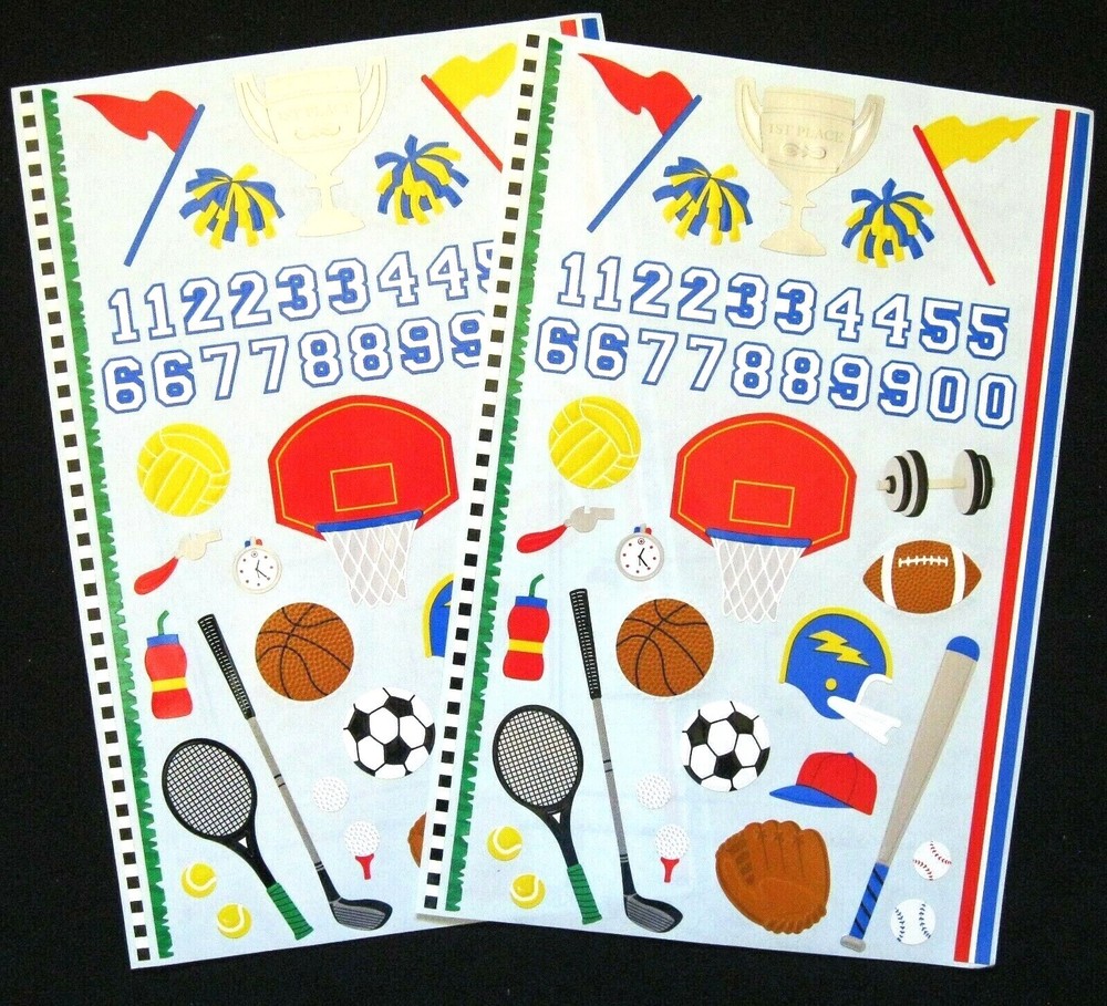 Mrs Grossman Two 6×9″ Vintage ‘All Star Sports’ Sticker Sheets (c-2001)