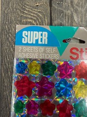 Vintage American Greetings Super Stickers Holographic Glitter Stars RARE 80’s