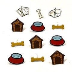 DOG KENNEL SCRAPBOOKING DECORATIVE BRADS EYELET OUTLET 8 PCS 3 DESIGNS