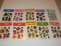 MOODIES PRISM STICKER SHEET 10 PC SET KENT TOYS 1983 VINTAGE NIP PRISMATIC