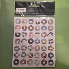Retro Vintage Washer Circle Circular Stickers Junk Journal Scrapbook Planner