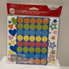 NEW Smiley Faces Hearts Stars American Greetings Stickers Value Pack 345 Teacher