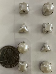 WHITE PEARL SET GEMS Dimensional Stickers(20pc) Jolee’s•Necklace•Card Making•