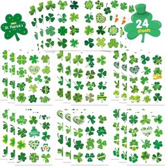 309 PCS St. Patrick’s Day Stickers – 24 Sheets Lucky Shamrock Green Vinyl Sti…