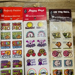 Vtg 230+ Unused Stickers Bundle Lot School Rewards Teacher Instructional Fair