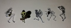 Skeleton Musician Stickers Lot Of 5 Halloween Music Skull Bones Spooky