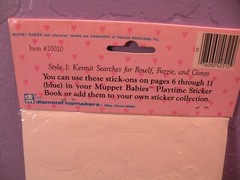 Vintage Jim Henson 1984 Muppet Babies Sticker Sheet Piggy Sealed Style 1 Kermit