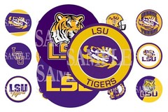 LSU Pre-Cut 1 Inch Bottle Cap Images (3 Options)