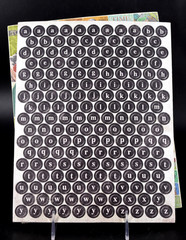 Chipboard Stickers 24 Sheets Alphabet, Border, Tags, Shape 6 Pcs Missing of 100s
