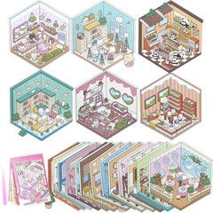 20 Scenes – DIY 3D Sticker Scene Collection Book for Kids & Adults,With Tweezers