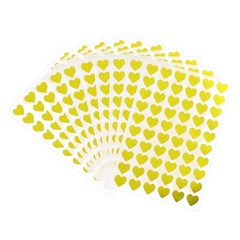1800 Pcs Heart Reward Stickers, Foil Self Adhesive Colorful Sticker, Gold