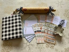 RECOLLECTION 179 PC BAKING RECIPE PLANNER KIT WALL ART ROLLING PIN ~ NEW