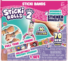 Sticki Bands Wearable Sticker Bracelets – 70 Mini Stickers & 2 Mystery Rolls