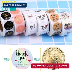 3000Pcs 1Inch Thank You Stickers, 6Rolls Thank You for Supporting My Small Busin