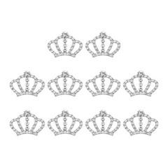 10Pcs Crown Charms, 1.3″ x 0.98″ Mini Metal Rhinestone Crown, Silver