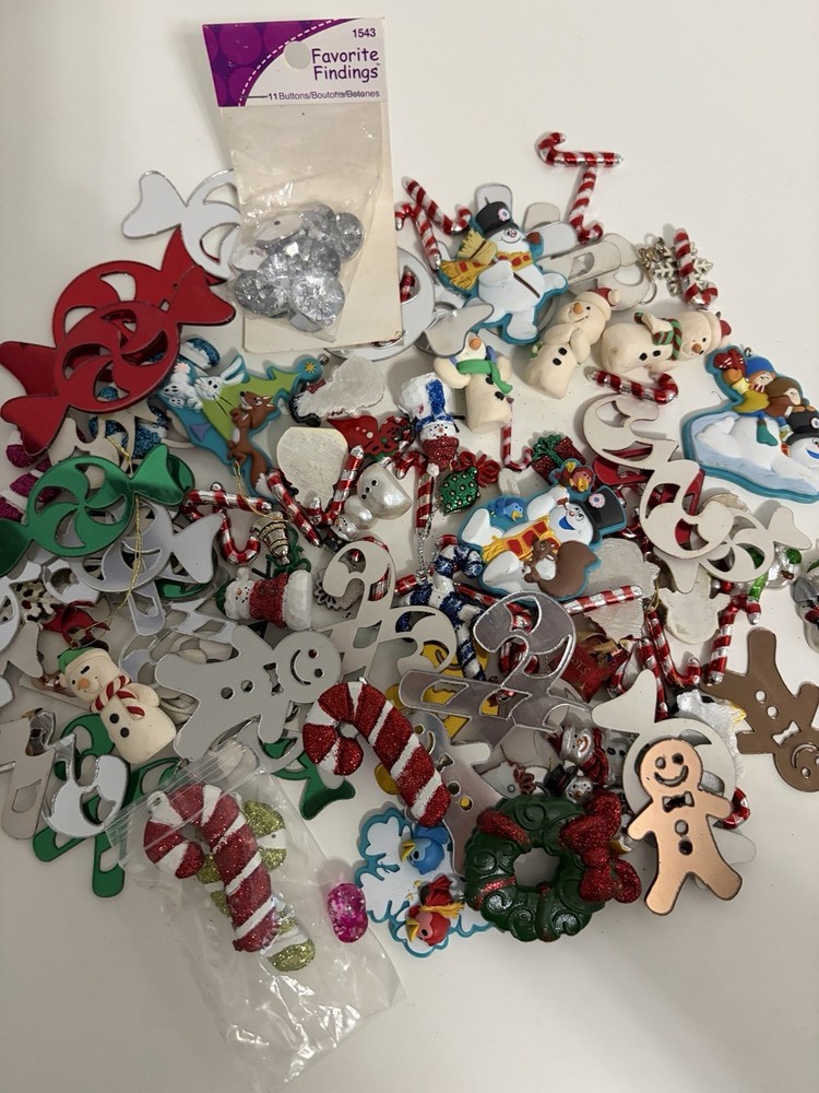Large Lot Of Christmas Craft Embellishments