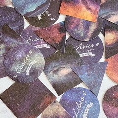 45PCS Horoscope Astrology Stickers – Space Galaxy Craft Scrapbooking Planner