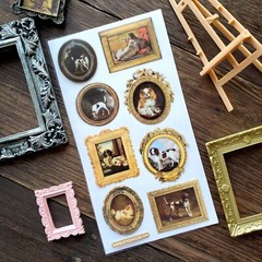 Fancy Pup Paintings – Sticker Sheet – Dogs – Retro – Vintage – New in Packaging