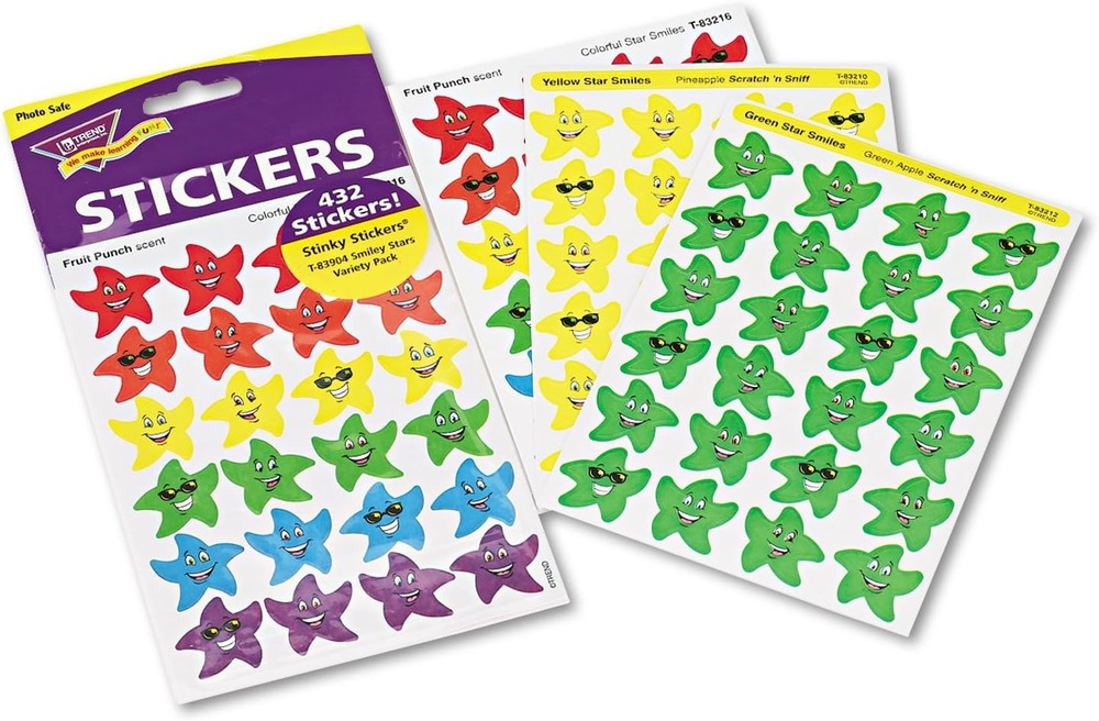 Colorful Star Smiles Stinky Stickers Variety Pack 432 ct