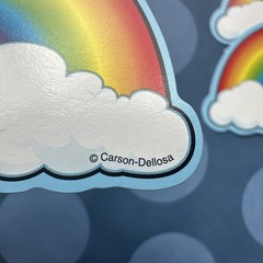 Vintage Carson Dellosa Rainbows Name Tag Bulletin Board Cutout & Stickers Lot