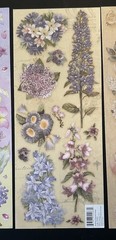 K&Company JULIANA LILACS Embossed Stickers ENGLISH FLOWERS WILDFLOWERS