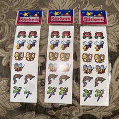 Vintage Insect Stickers Lot Of 3 – Ladybug Butterfly Bee Dragonfly Caterpillar