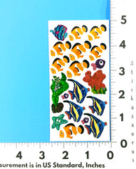 Clown Fish Angel Fish Sea Life Prismatic Sticker Sheet Style 1