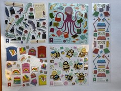 Writing, Mail, Books, & Cameras Sticker Set, 19 Sheets, Stickiiclub/Pipsticks
