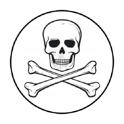 48 Skull Cross Bones !!! ENVELOPE SEALS LABELS STICKERS 1.2″ ROUND