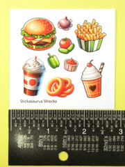 Hamburger French Fries & Ice Cream Food Mini Sticker Sheet