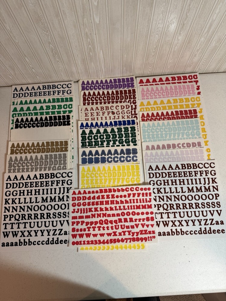 Over 20 Different Colors And Styles Of Alphabet And Number Stickers
