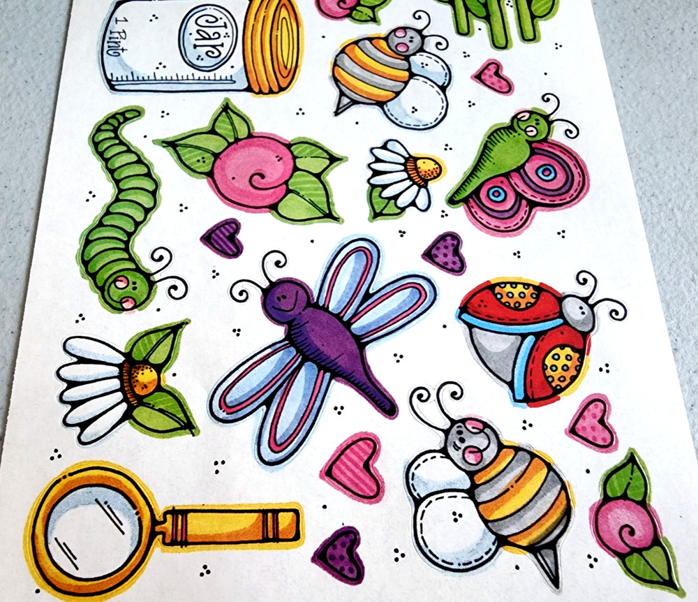 Whipper Snapper Designs Bugs Stickers Whimsical Flowers 2001 NOS Scrapbooking