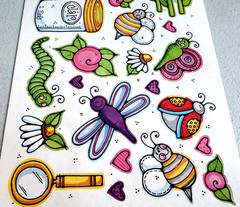 Whipper Snapper Designs Bugs Stickers Whimsical Flowers 2001 NOS Scrapbooking