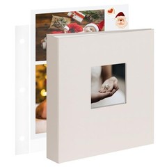 1DOT2 8.5×11 Scrapbook Photo Album 3 Ring Binder with 60 Pages Beige Fabric