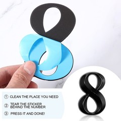 House Numbers 0-9, 3D Self Adhesive Address Stickers for Door Mailbox, Black