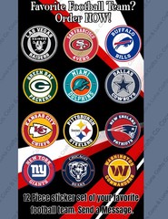 Football Team Of Your Choice Sticker Set – 12 Piece