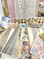 Variety Lot 200+ Sheets Vintage Scrapbooking Stckrs Anna Griffin BasicGrey K&Cco