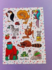 vintage 80’s 3M animals sticker sheet