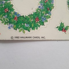 Vintage Hallmark Green Wreath Christmas Holiday Stickers – 3 Sheets