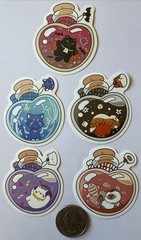 JAR ANIMAL Stickers(5pc)Dragon…Cats…Dog…Jag…Bears…Rabbit…Cork…Bees…Card Making