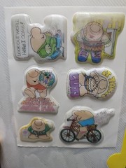Vintage Holographic Hologram Sports Ziggy American Greetings Puffy Stickers Wow