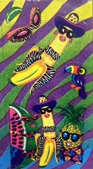 Vintage Lisa Frank Sticker Sheet Rare #S251 Crazy Fruits Pineapple Melons