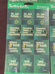 AGC St. Patrick’s Day Stickers Irish Lucky Green Beer 4 Packs = 16 Sheets Sealed